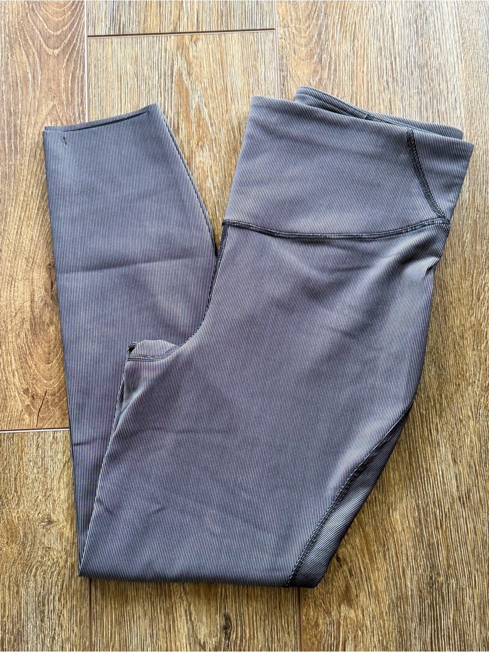 Lululemon Gray Pinstripe High-Waist Leggings